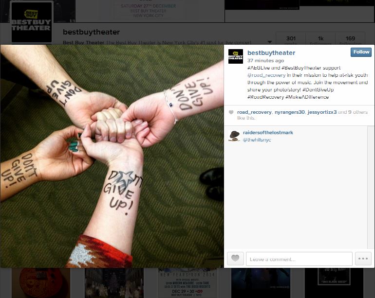 Best Buy Theater and AEG Live — Don't Give Up